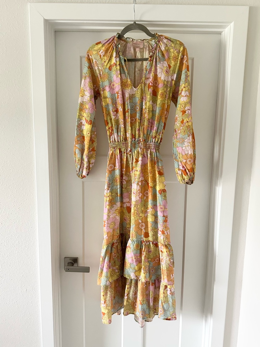 Show Me Your Mumu Cait Midi Dress Groovy Blooms - XS